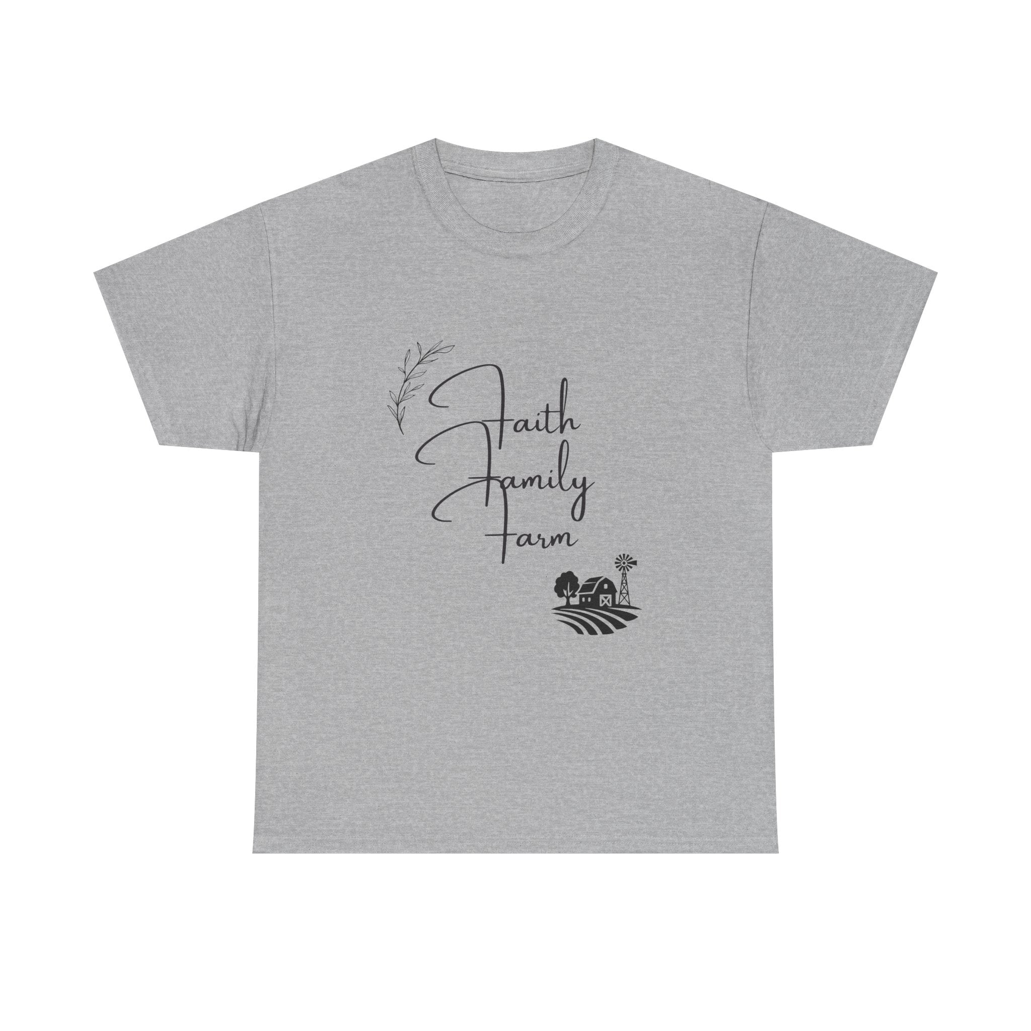 Faith Family Farm T-Shirt — Rustic Farmhouse Scripture Tee