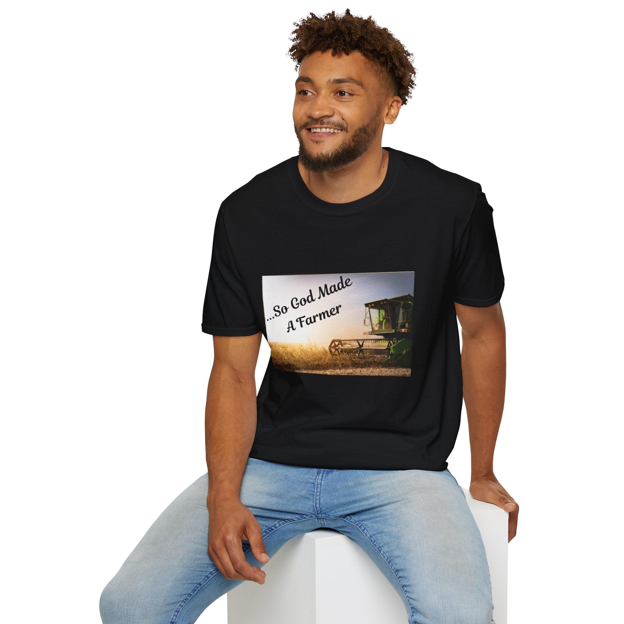 Farmer T-Shirt — "So God Made A Farmer" Vintage Combine Tee