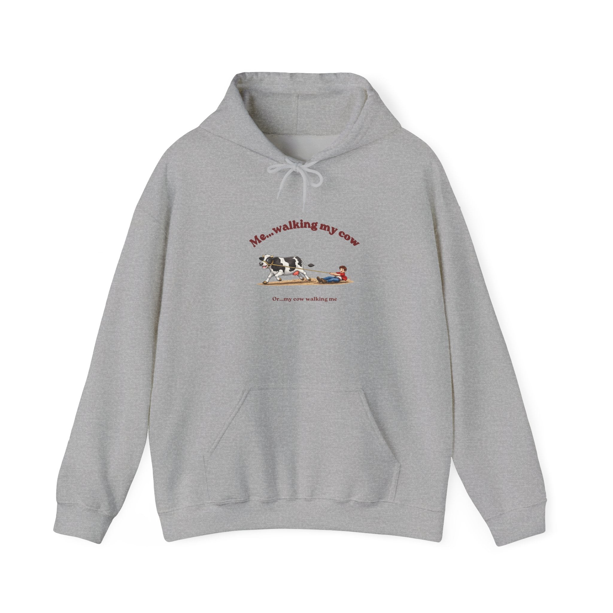 Walking My Cow Hoodie — Funny Farm Animal Hooded Sweatshirt-boy