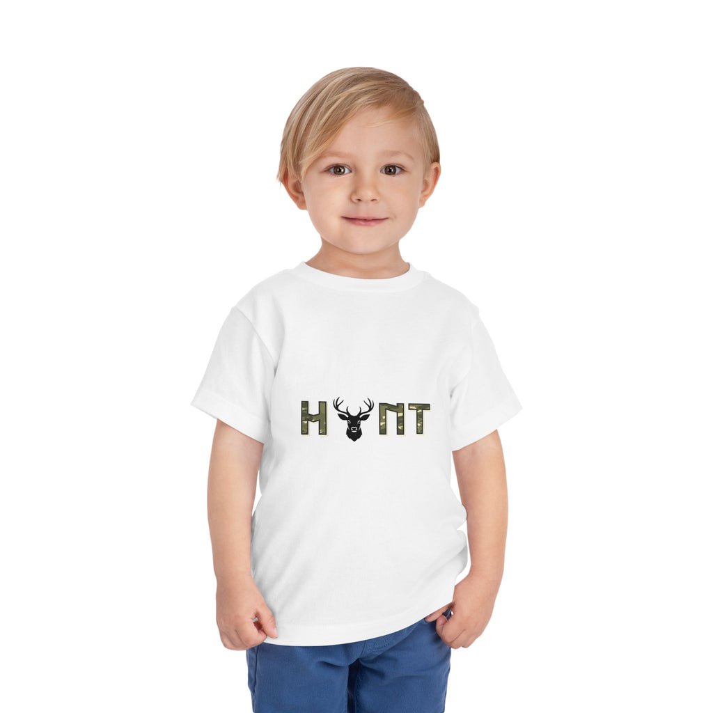 Toddler Tee — 'HUNT' Camo Deer Graphic