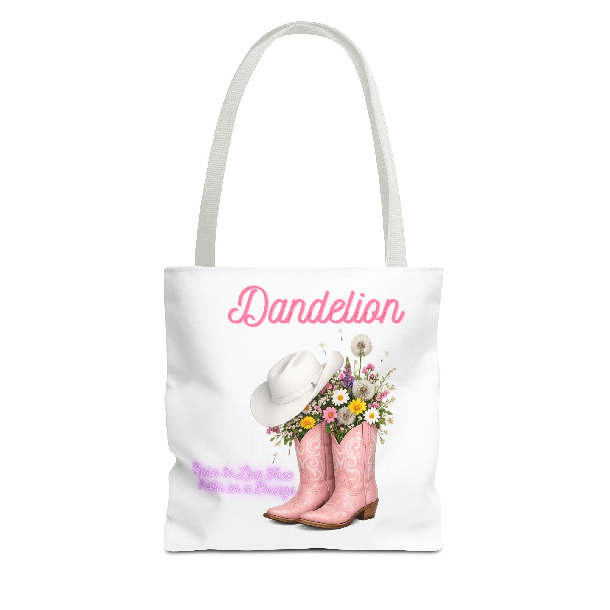 Dandelion Cowboy Boots Tote Bag – Floral Western Canvas Tote