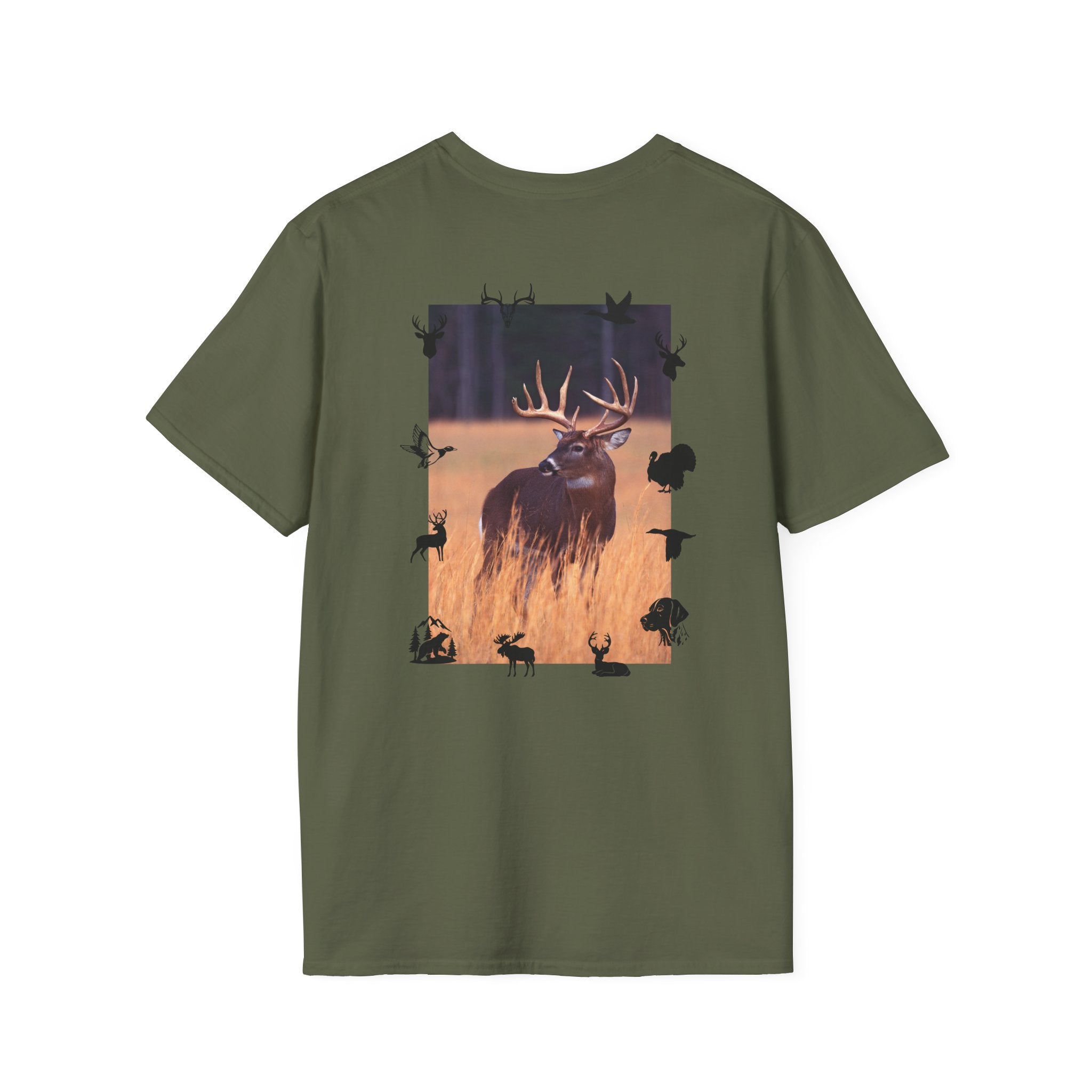 Elk Buck Antlers Graphic T-Shirt — Wildlife Hunting Nature Tee