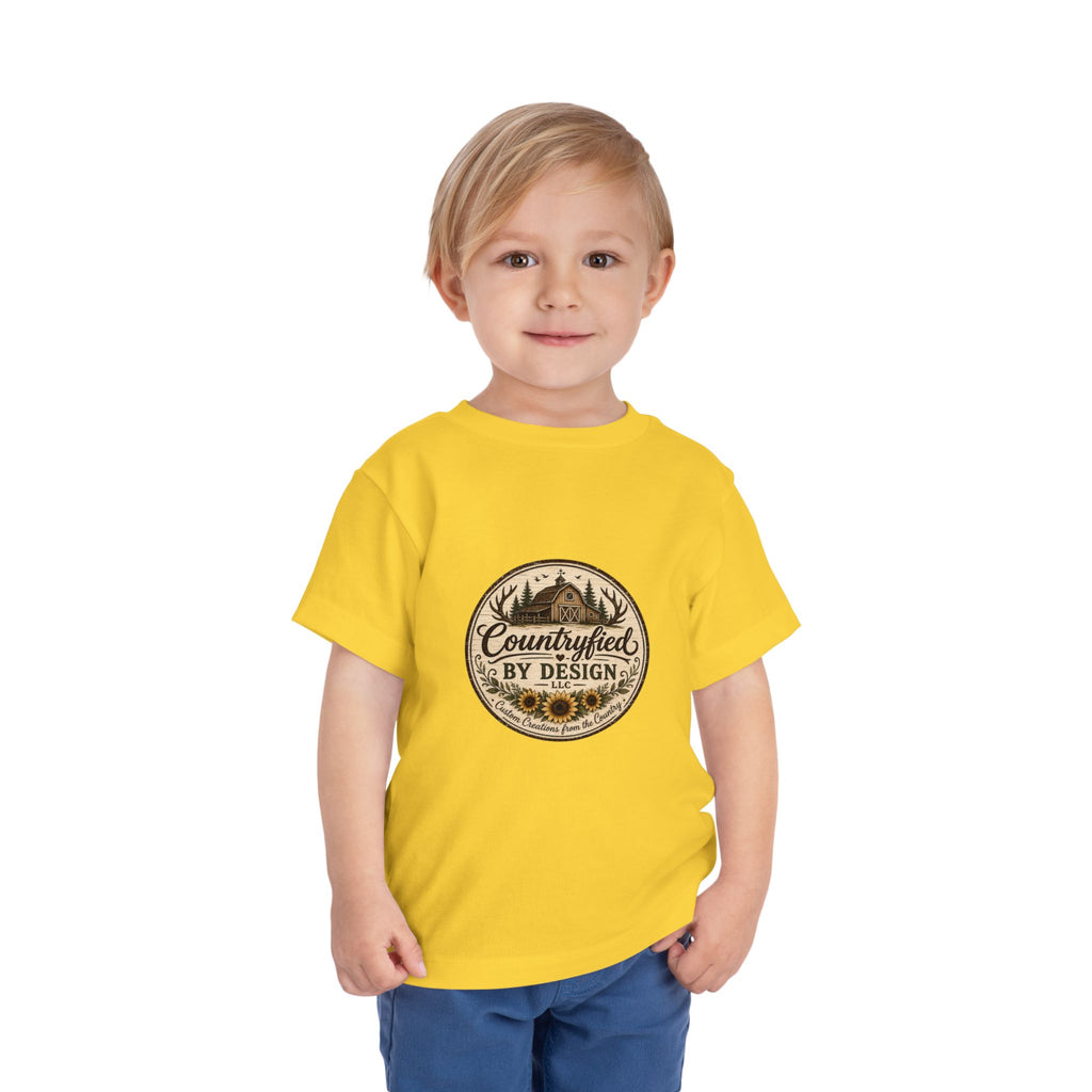 Toddler Tee — “Countryfied by Design” Rustic Farmhouse Graphic