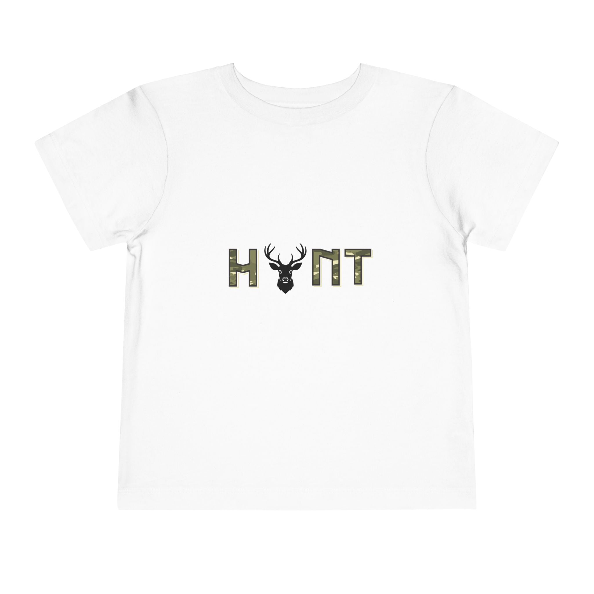 Toddler Tee — 'HUNT' Camo Deer Graphic