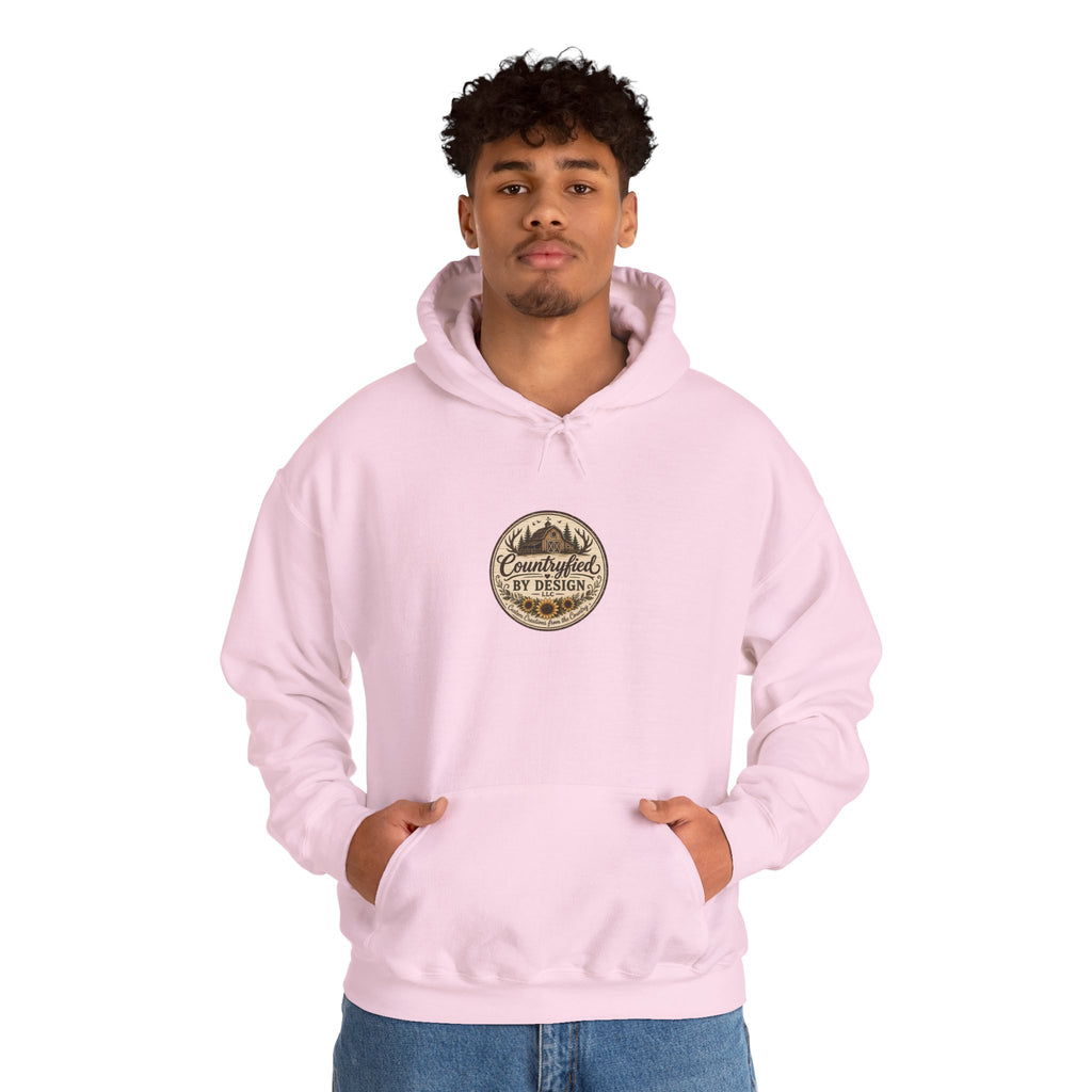 Outdoor Patch Hoodie - 'Campcrafted By Design' Vintage Mountain Emblem