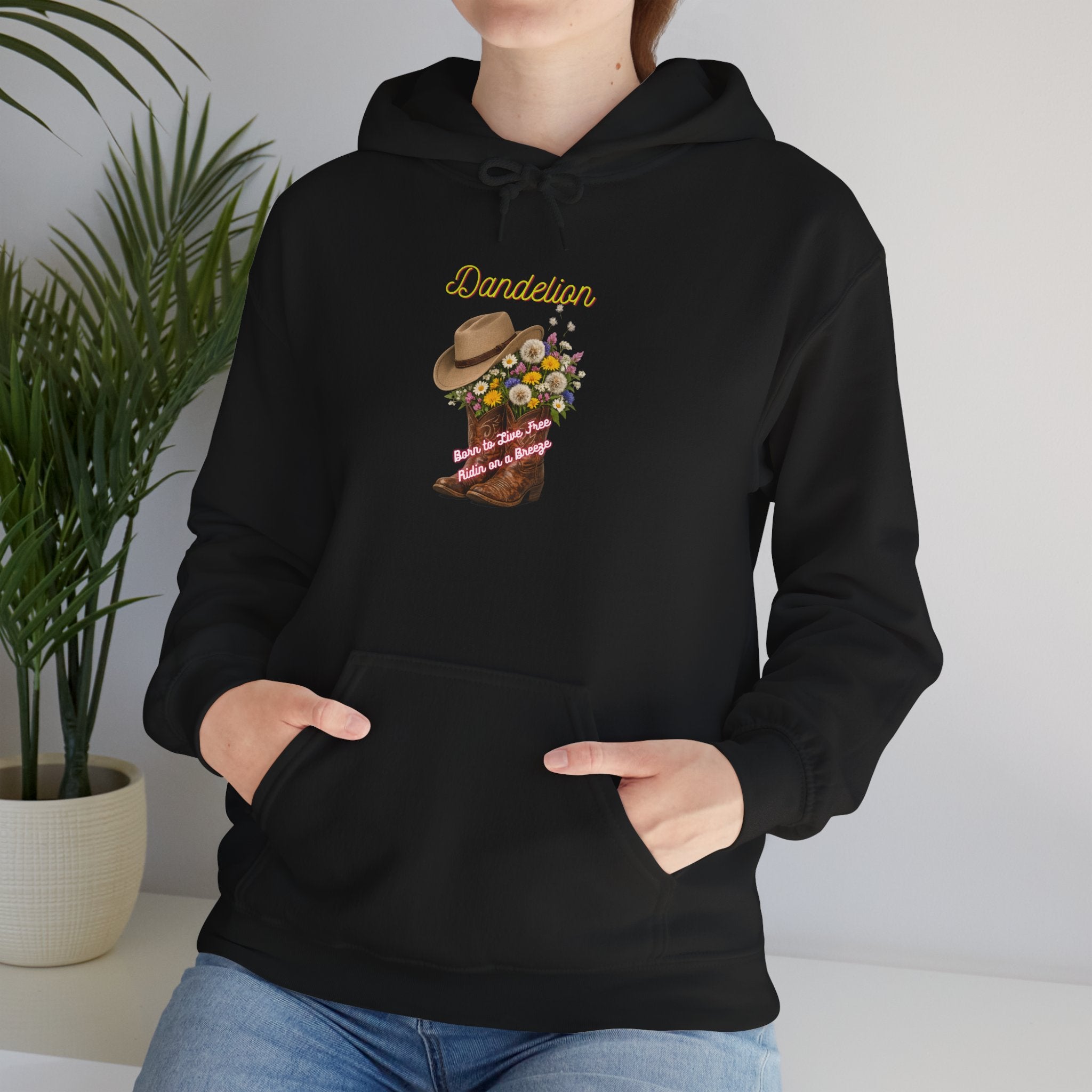 Cowgirl Boot Floral Hoodie – 'Cowgirls' Western Flower Graphic Sweatshirt