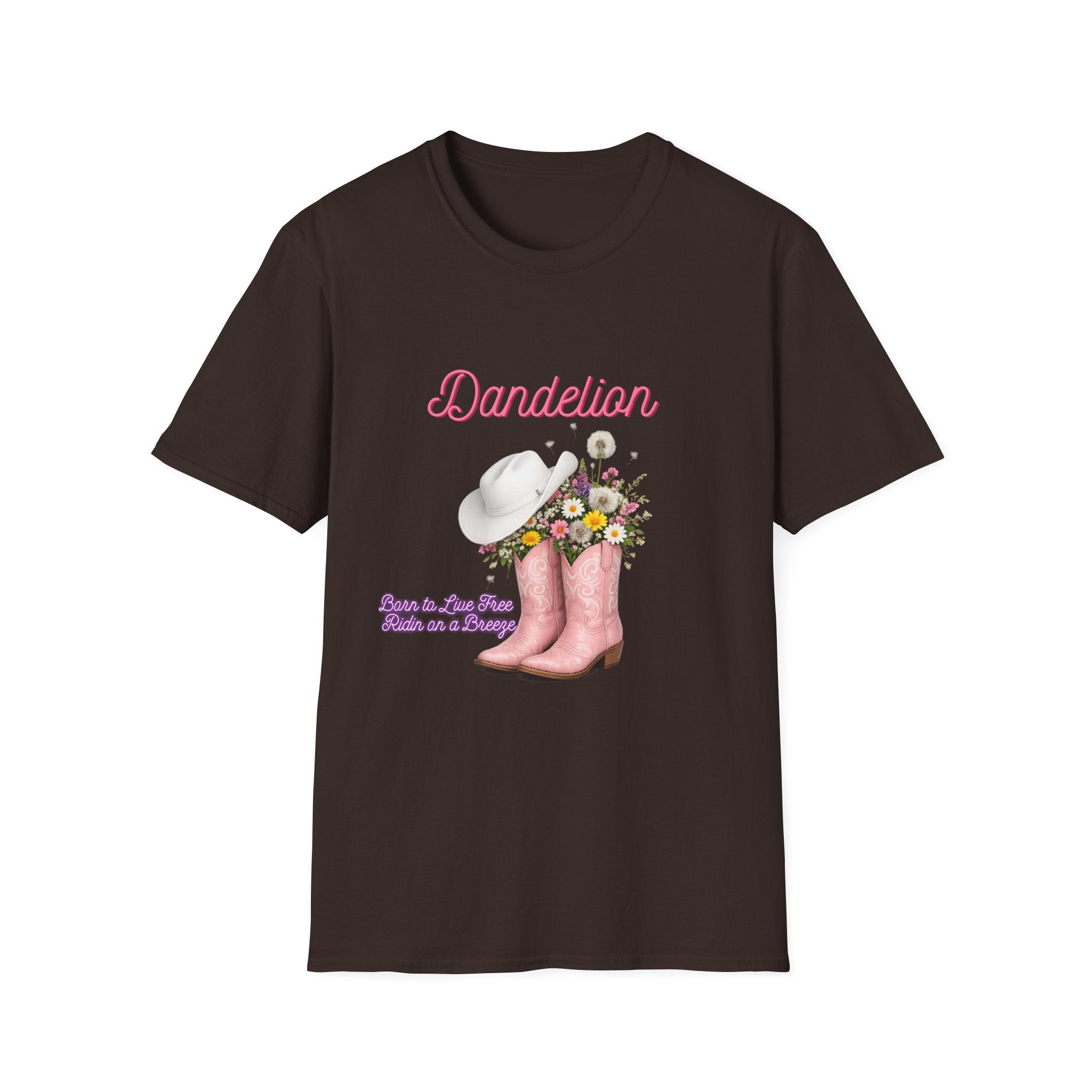Dandelion Graphic T-Shirt — Floral Cowboy Boots & Hat Tee