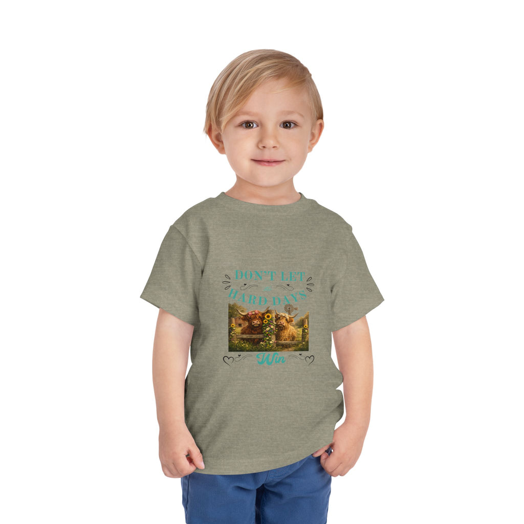 Toddler Tee — "Don't Let Hard Days Win" Sunflower Comfort Shirt