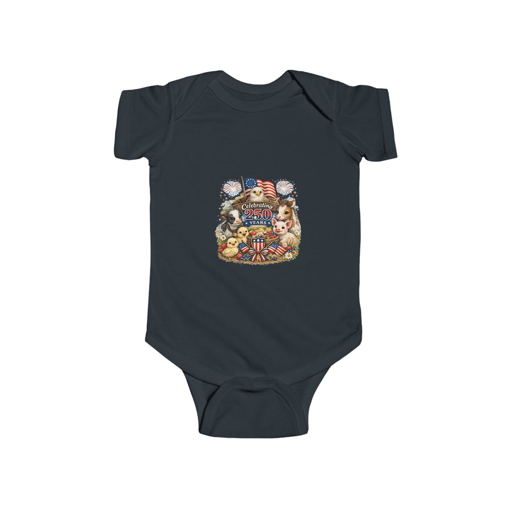 Patriotic Baby Bodysuit - Vintage American Flag & Teddy Bear 4th of July Onesie