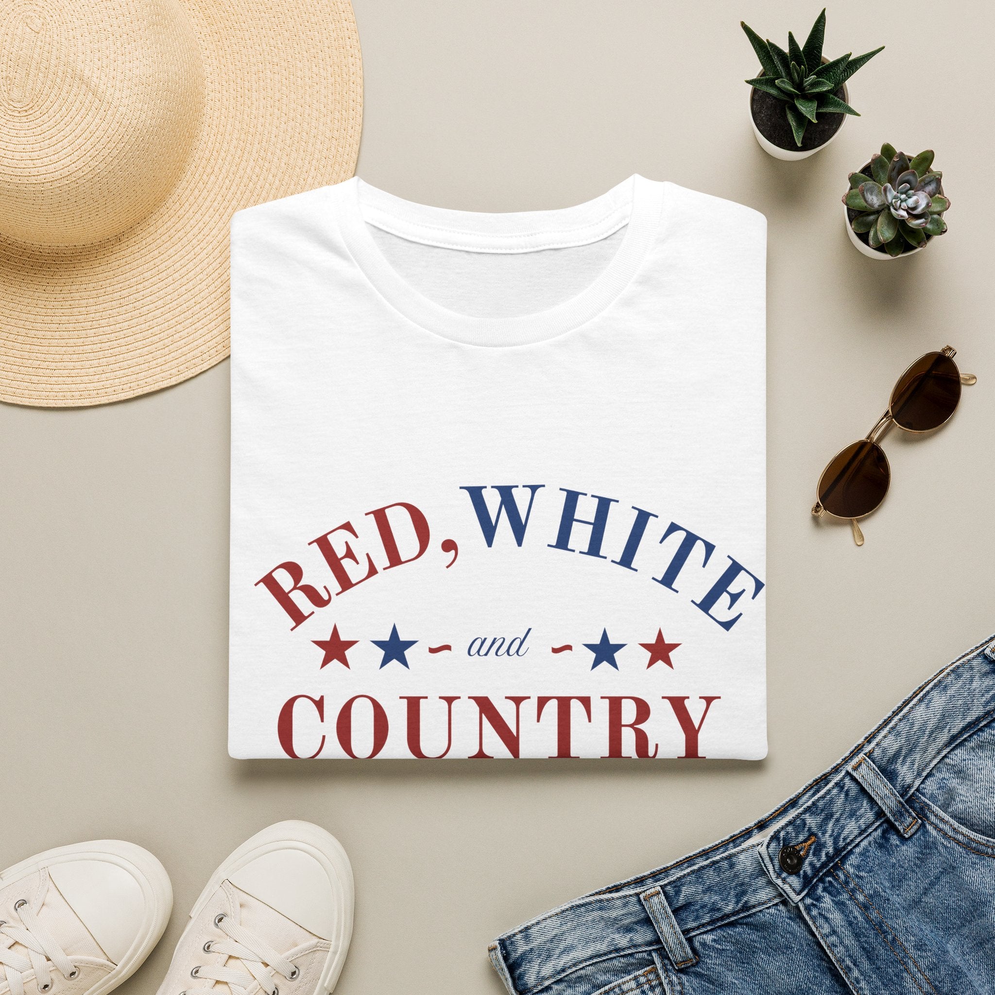 Red, White and Country T-Shirt — Patriotic Vintage Truck Americana Tee