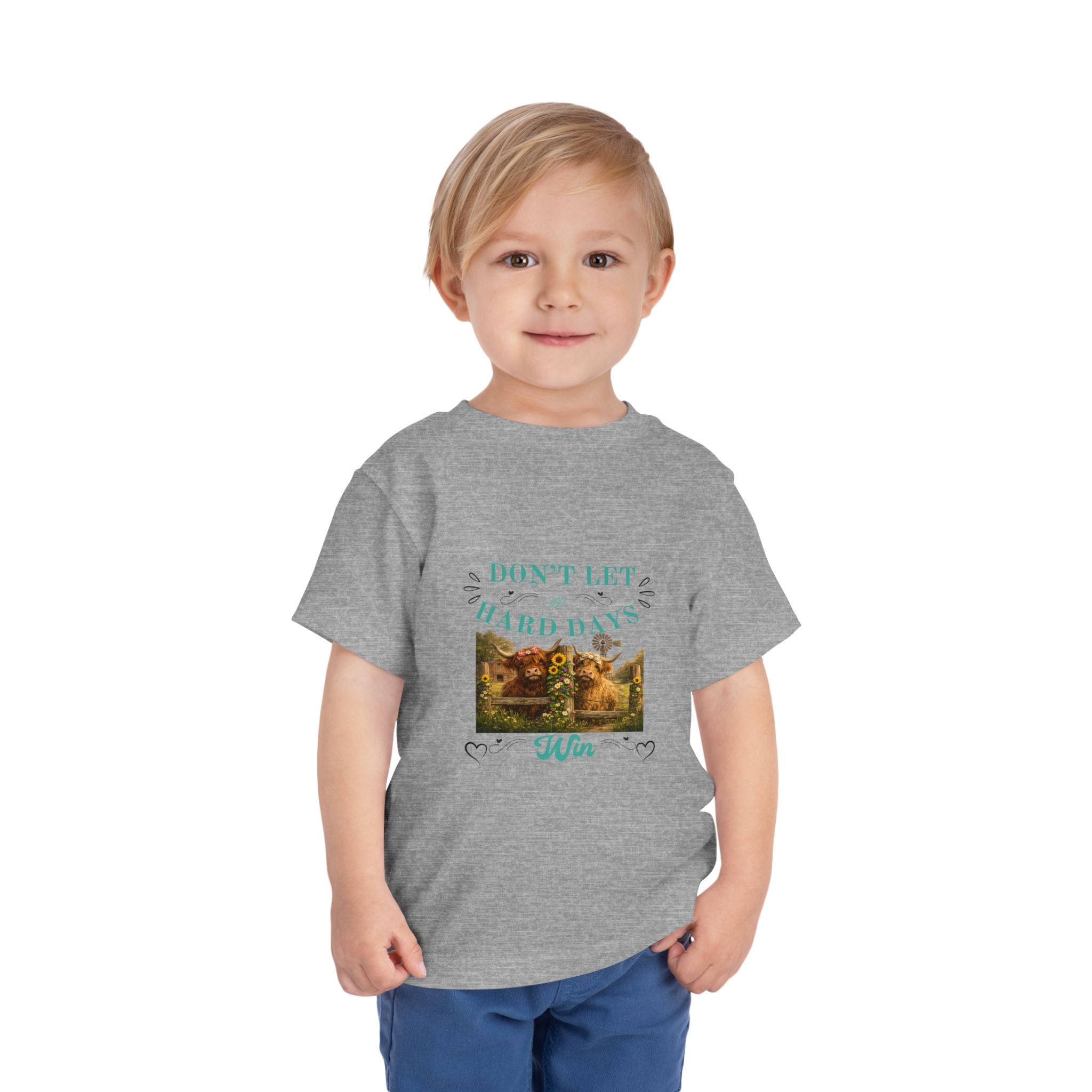 Toddler Tee — "Don't Let Hard Days Win" Sunflower Comfort Shirt