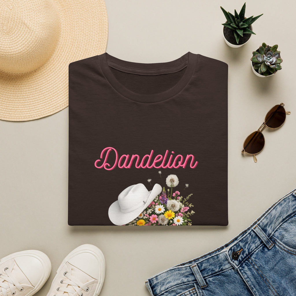 Dandelion Graphic T-Shirt — Floral Cowboy Boots & Hat Tee
