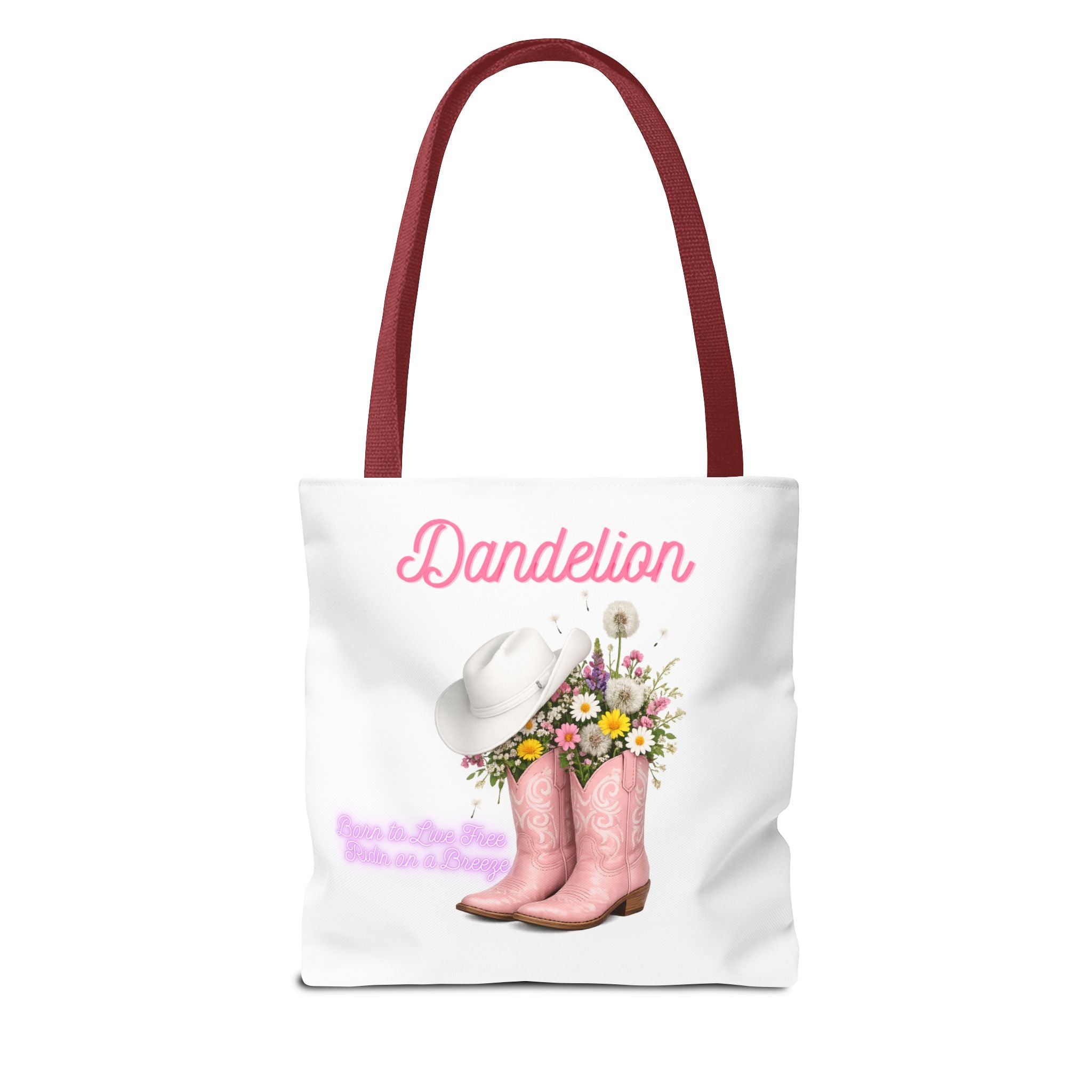 Dandelion Cowboy Boots Tote Bag – Floral Western Canvas Tote
