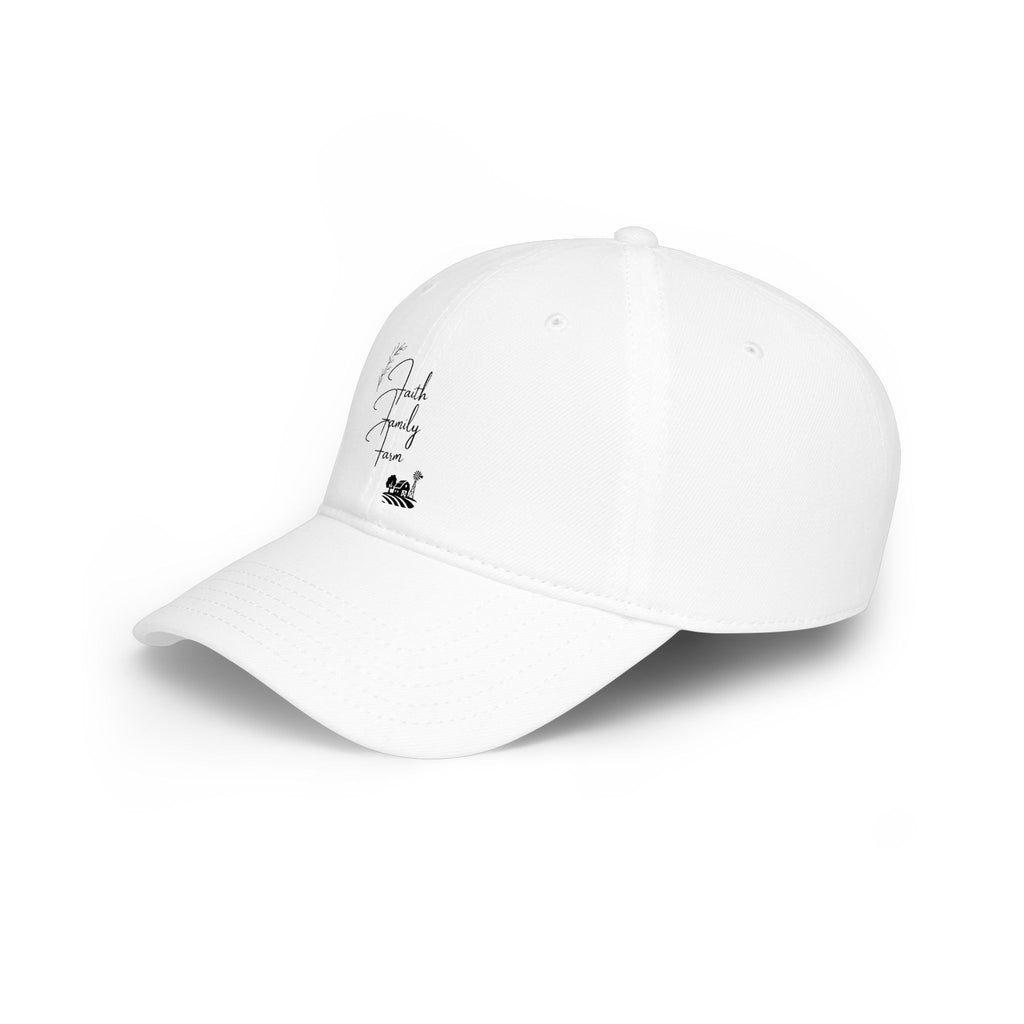Low Profile Baseball Cap - 'Family Time' Script Hat with Coffee Icon