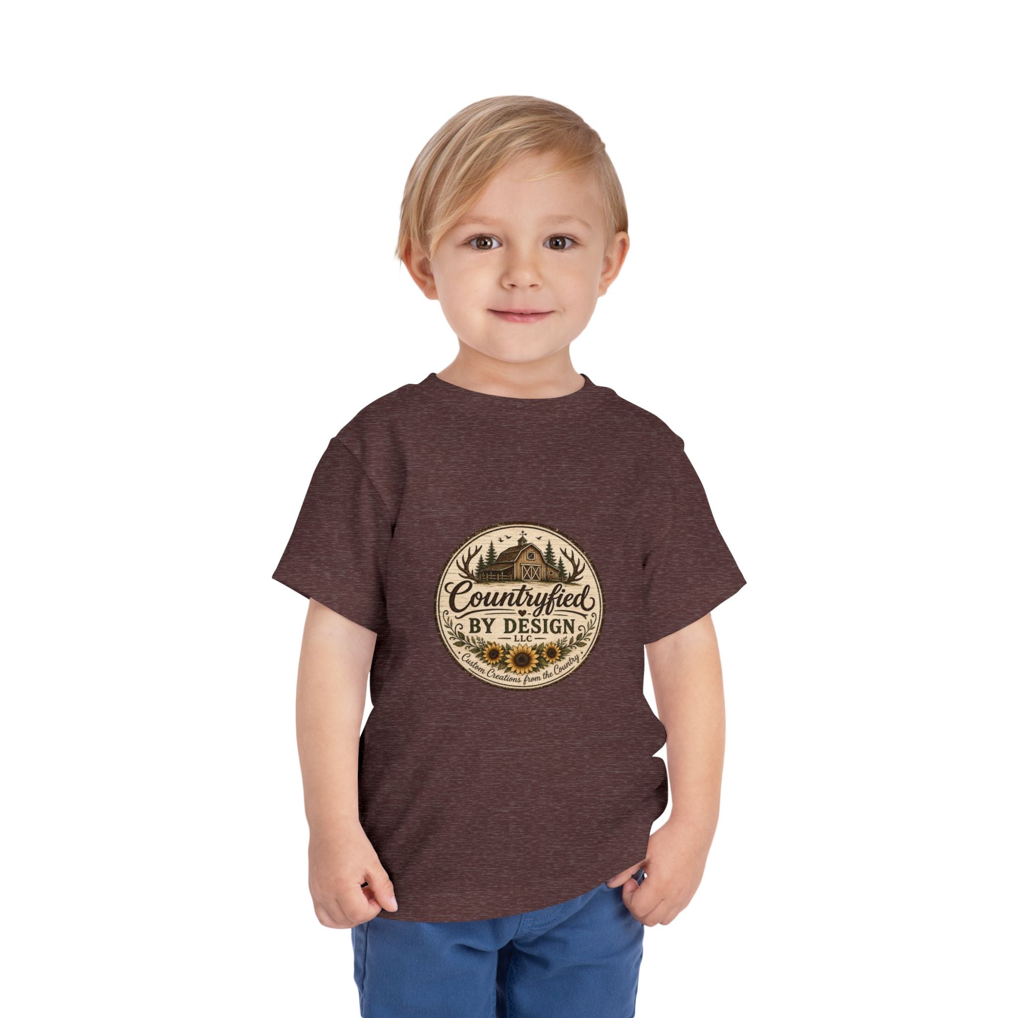 Toddler Tee — “Countryfied by Design” Rustic Farmhouse Graphic
