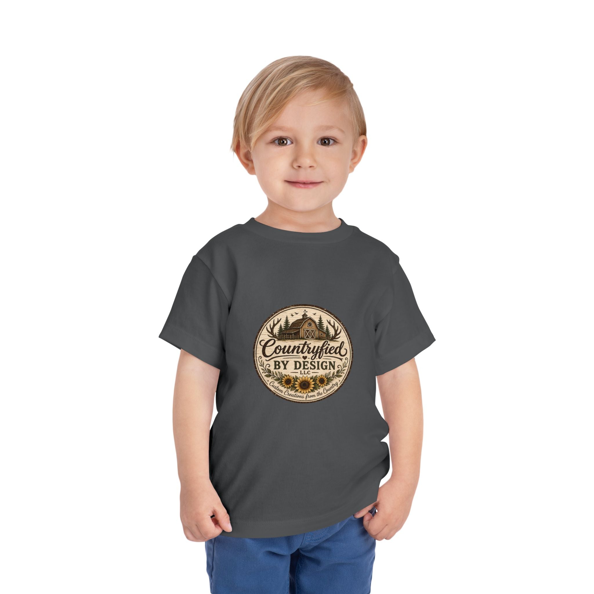 Toddler Tee — “Countryfied by Design” Rustic Farmhouse Graphic
