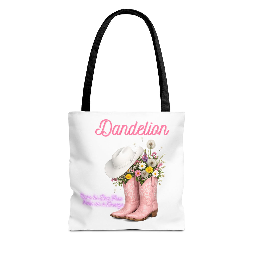 Dandelion Cowboy Boots Tote Bag – Floral Western Canvas Tote
