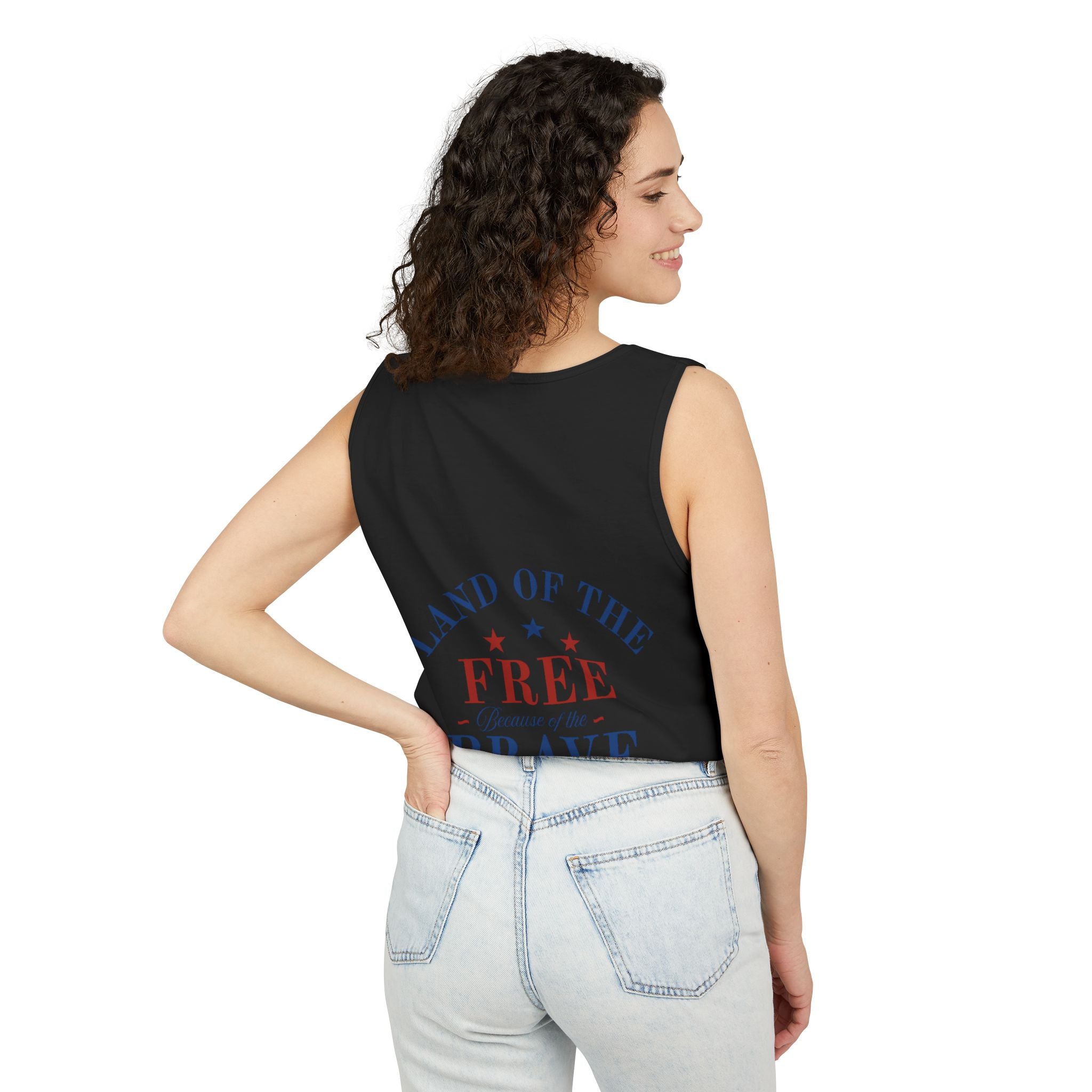 Patriotic Tank Top – "Red, White and Country" Vintage Truck | "Land of the Free" 4th of July Tank