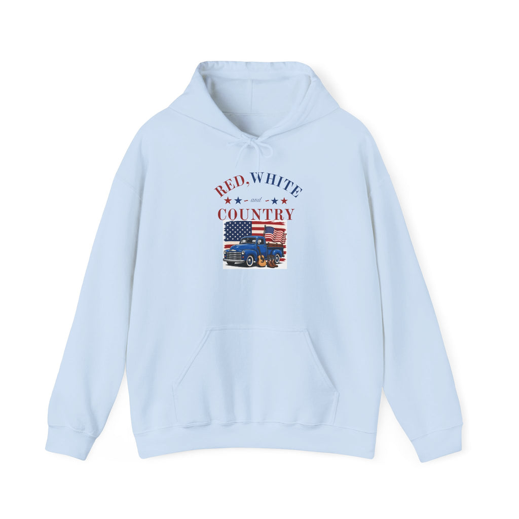 Patriotic Truck Hoodie — "Red White Country" / "Land of the Free, Home of the Brave"