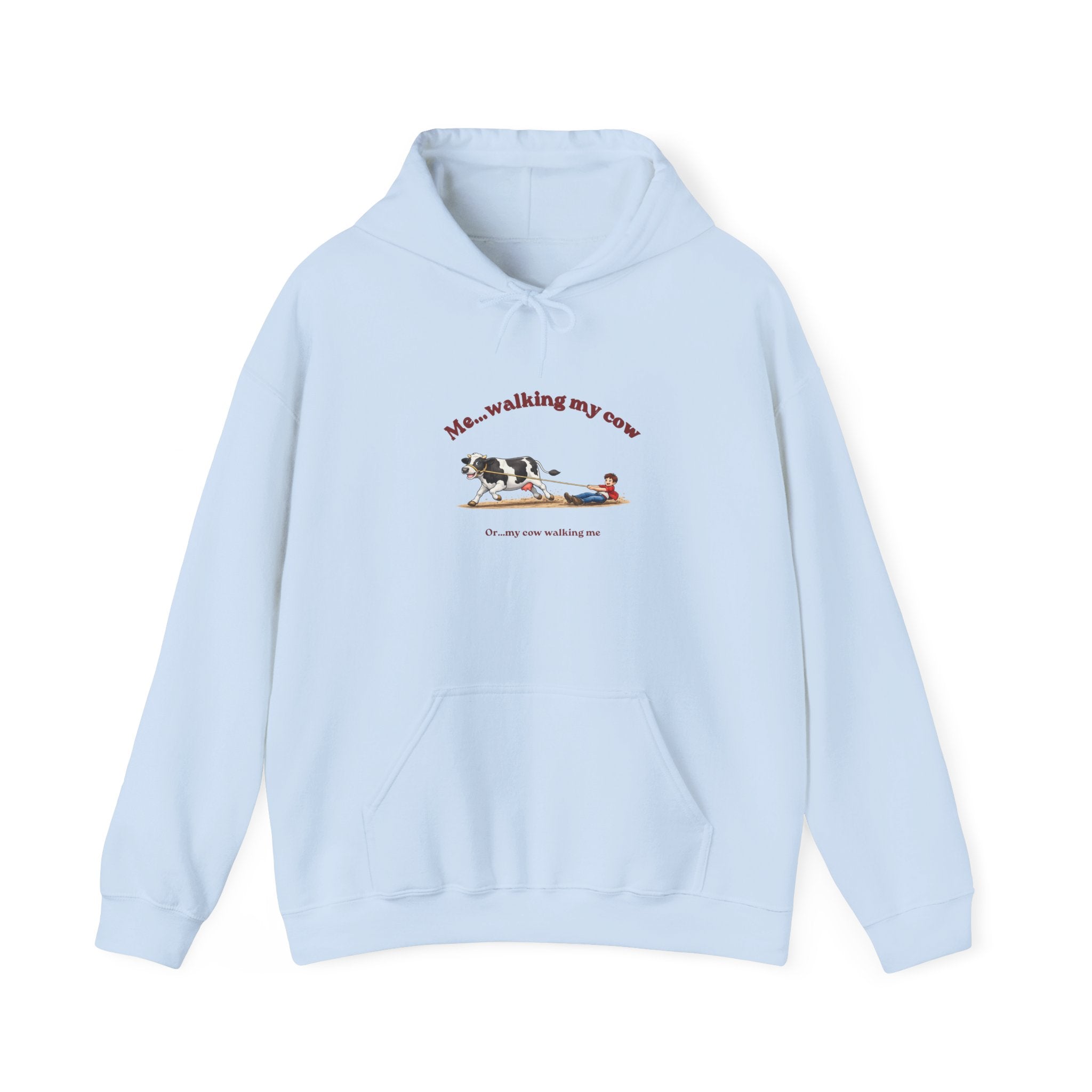 Walking My Cow Hoodie — Funny Farm Animal Hooded Sweatshirt-boy